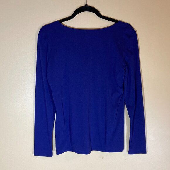 #28 Marc Cain Long Sleeve Blue/Purple Top, Size Medium - Picture 2 of 4